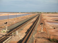 Ore lines from Redfern Bridge, Port Hedland